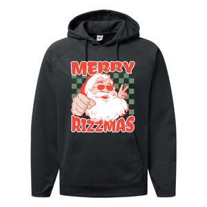 Funny Christmas Rizz Meme Merry Rizzmas For Trendy Performance Fleece Hoodie