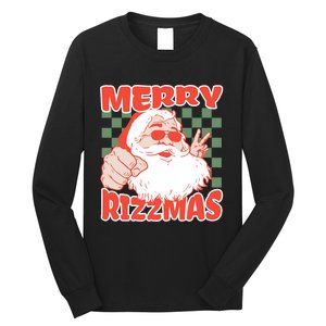 Funny Christmas Rizz Meme Merry Rizzmas For Trendy Long Sleeve Shirt