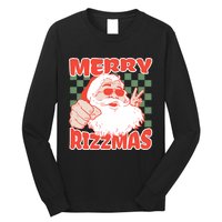 Funny Christmas Rizz Meme Merry Rizzmas For Trendy Long Sleeve Shirt