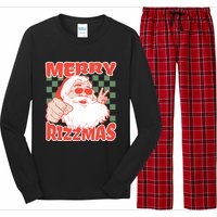 Funny Christmas Rizz Meme Merry Rizzmas For Trendy Long Sleeve Pajama Set