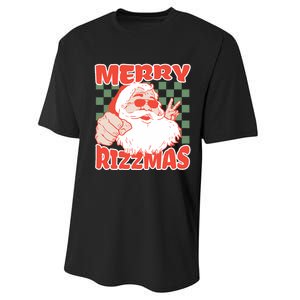 Funny Christmas Rizz Meme Merry Rizzmas For Trendy Performance Sprint T-Shirt