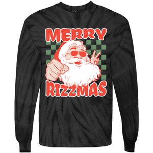 Funny Christmas Rizz Meme Merry Rizzmas For Trendy Tie-Dye Long Sleeve Shirt