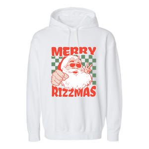 Funny Christmas Rizz Meme Merry Rizzmas For Trendy Garment-Dyed Fleece Hoodie