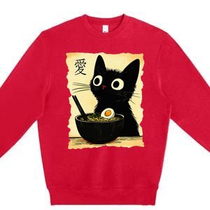 Funny Cat Ra Japanese Kawaii Anime Cat Premium Crewneck Sweatshirt