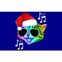 Funny Colorful Rainbow Dj Music Kitty Cat Santa Christmas Gift Bumper Sticker