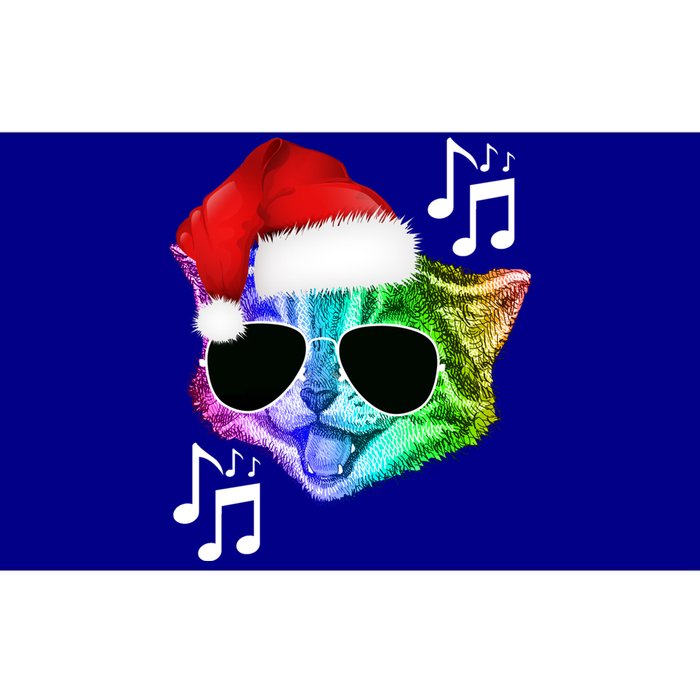 Funny Colorful Rainbow Dj Music Kitty Cat Santa Christmas Gift Bumper Sticker