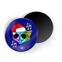 Funny Colorful Rainbow Dj Music Kitty Cat Santa Christmas Gift Magnet