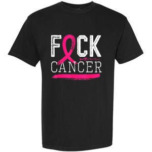 Fuck Cancer Retro Distressed Breast Cancer Awareness Month Garment-Dyed Heavyweight T-Shirt