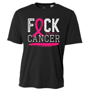 Fuck Cancer Retro Distressed Breast Cancer Awareness Month Cooling Performance Crew T-Shirt