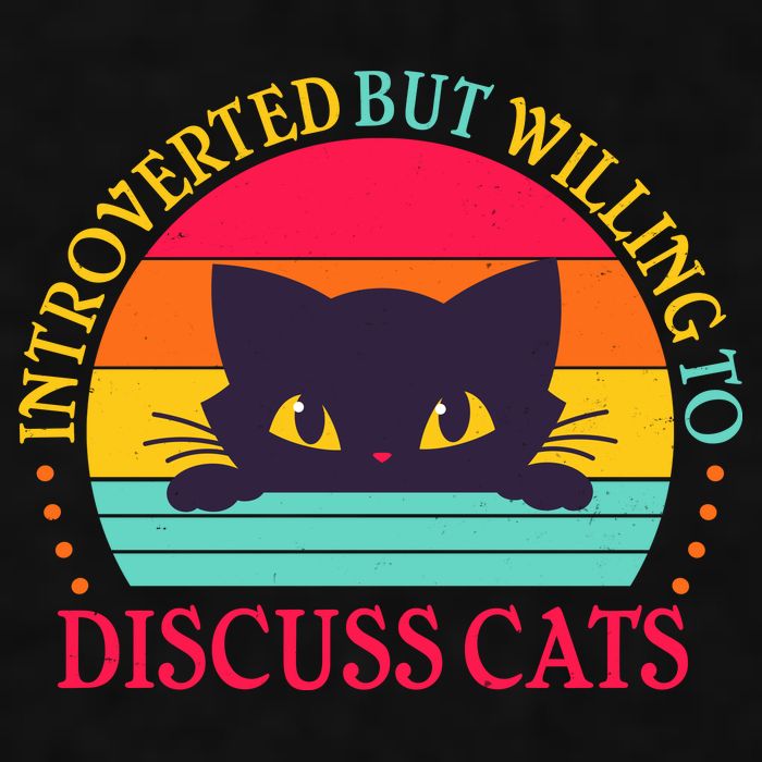 Funny Cute Retro Introverted But Willing To Discuss Cats Ladies PosiCharge Tri-Blend Wicking Tank