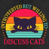 Funny Cute Retro Introverted But Willing To Discuss Cats 7 Panel Mesh Trucker Snapback Hat