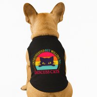 Funny Cute Retro Introverted But Willing To Discuss Cats Doggie Tank