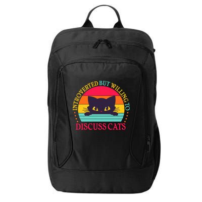 Funny Cute Retro Introverted But Willing To Discuss Cats City Backpack