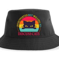 Funny Cute Retro Introverted But Willing To Discuss Cats Sustainable Bucket Hat