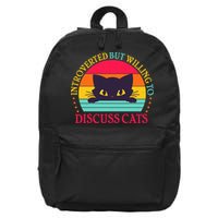 Funny Cute Retro Introverted But Willing To Discuss Cats 16 in Basic Backpack