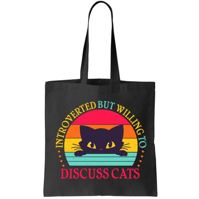 Funny Cute Retro Introverted But Willing To Discuss Cats Bag