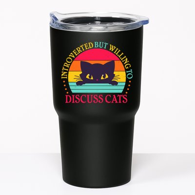 Funny Cute Retro Introverted But Willing To Discuss Cats Tumbler