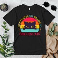 Funny Cute Retro Introverted But Willing To Discuss Cats Premium T-Shirt