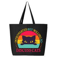 Funny Cute Retro Introverted But Willing To Discuss Cats 25L Jumbo Tote