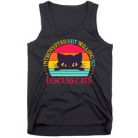 Funny Cute Retro Introverted But Willing To Discuss Cats Tank Top
