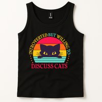 Funny Cute Retro Introverted But Willing To Discuss Cats Tank Top
