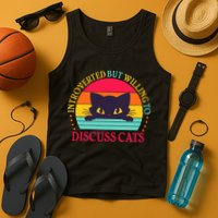 Funny Cute Retro Introverted But Willing To Discuss Cats Tank Top