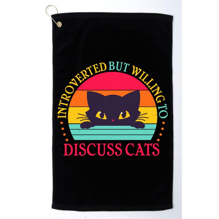 Funny Cute Retro Introverted But Willing To Discuss Cats Golf Towel