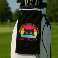 Funny Cute Retro Introverted But Willing To Discuss Cats Golf Towel