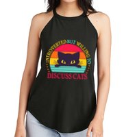 Funny Cute Retro Introverted But Willing To Discuss Cats Women's Perfect Tri Rocker Tank