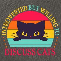 Funny Cute Retro Introverted But Willing To Discuss Cats Cotton Canvas Backpack