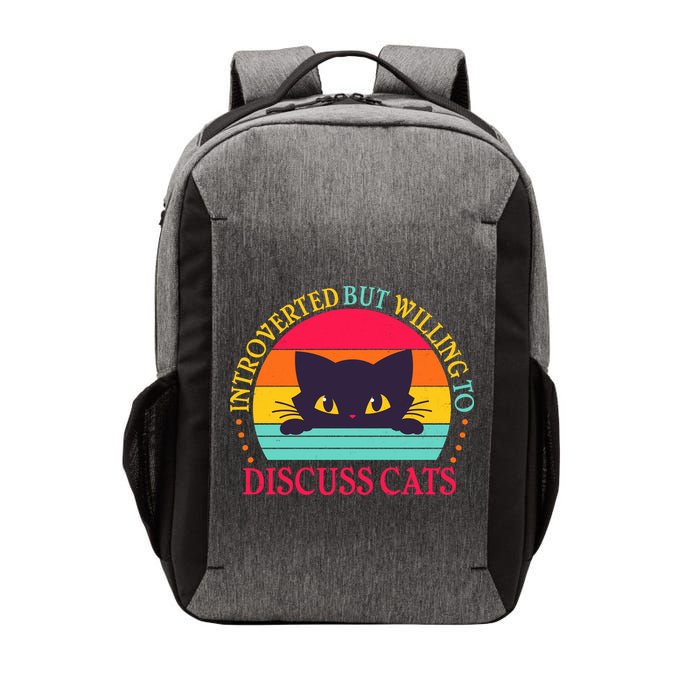 Funny Cute Retro Introverted But Willing To Discuss Cats Vector Backpack