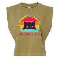 Funny Cute Retro Introverted But Willing To Discuss Cats Garment-Dyed Women's Muscle Tee