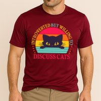 Funny Cute Retro Introverted But Willing To Discuss Cats Cooling Performance Crew T-Shirt