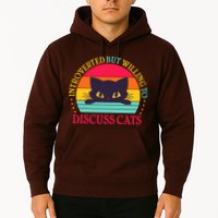 Funny Cute Retro Introverted But Willing To Discuss Cats Hoodie