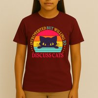 Funny Cute Retro Introverted But Willing To Discuss Cats T-Shirt
