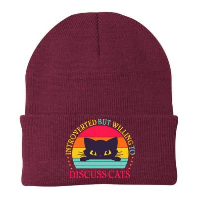 Funny Cute Retro Introverted But Willing To Discuss Cats Knit Cap Winter Beanie