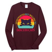 Funny Cute Retro Introverted But Willing To Discuss Cats Tall Long Sleeve T-Shirt
