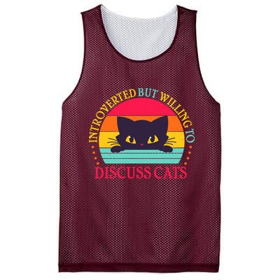 Funny Cute Retro Introverted But Willing To Discuss Cats Mesh Reversible Basketball Jersey Tank