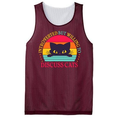 Funny Cute Retro Introverted But Willing To Discuss Cats Mesh Reversible Basketball Jersey Tank