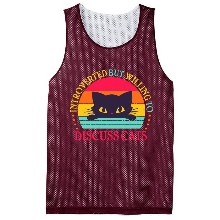 Funny Cute Retro Introverted But Willing To Discuss Cats Mesh Reversible Basketball Jersey Tank