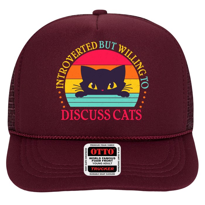 Funny Cute Retro Introverted But Willing To Discuss Cats Trucker Hat