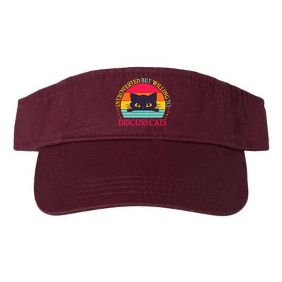 Funny Cute Retro Introverted But Willing To Discuss Cats Valucap Bio-Washed Visor