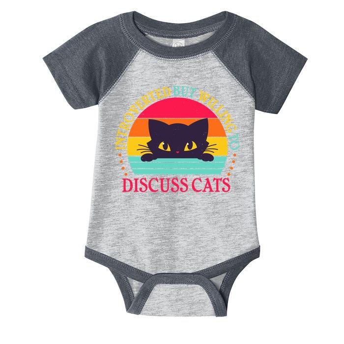 Funny Cute Retro Introverted But Willing To Discuss Cats Infant Baby Jersey Bodysuit