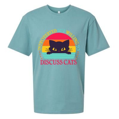 Funny Cute Retro Introverted But Willing To Discuss Cats Sueded Cloud Jersey T-Shirt