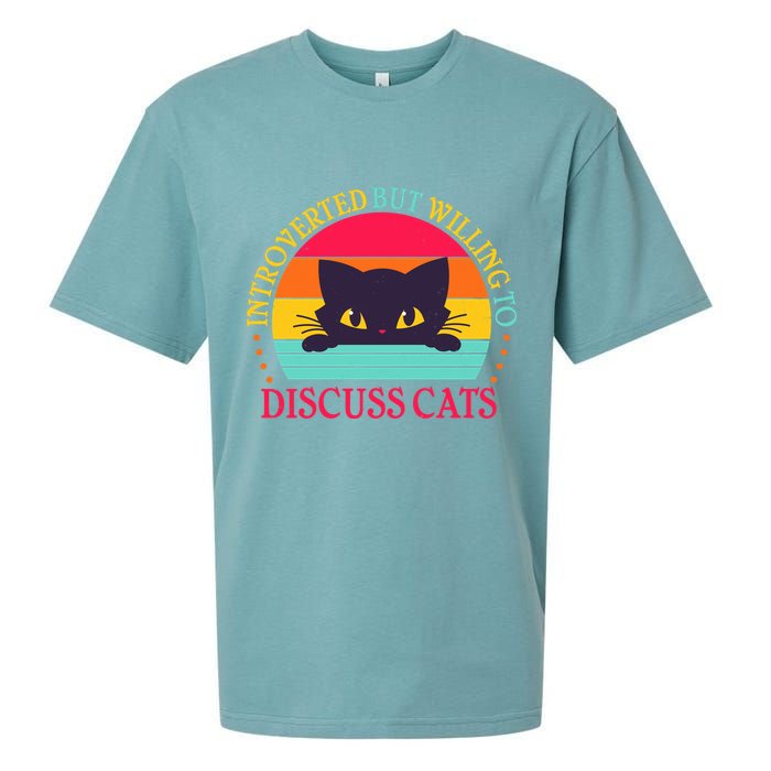 Funny Cute Retro Introverted But Willing To Discuss Cats Sueded Cloud Jersey T-Shirt