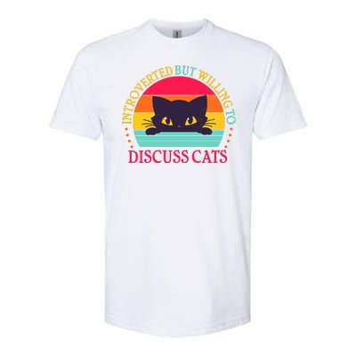 Funny Cute Retro Introverted But Willing To Discuss Cats Softstyle® CVC T-Shirt