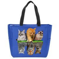 Fun Cat Reflection Gift Design Idea Cute Gift Zip Tote Bag