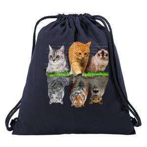 Fun Cat Reflection Gift Design Idea Cute Gift Drawstring Bag