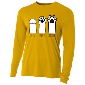 Funny Cat Rock Paper Scissors Cat Paws Cat Lover Cooling Performance Long Sleeve Crew