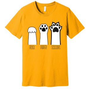 Funny Cat Rock Paper Scissors Cat Paws Cat Lover Premium T-Shirt